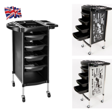 4 Drawer Salon Hairdresser Trolley Beauty Barber Storage Basket Rolling Cart UK