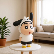 (with little white dog, 36cm) Creative Big Ear Cute Figurine Ornament for Living Room Bedside Table Desktop Decor Holiday Gift