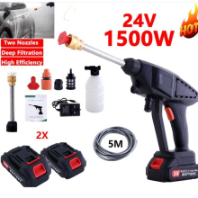 Portable Cordless Car High Pressure Washer Jet Water Wash Cleaner Gun +2 Battery