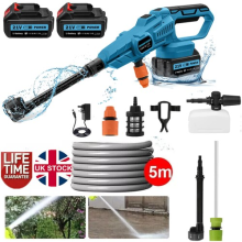 Car Washer High Pressure Portable Wash Gun 2 Battery Jet Water Wash Cleaner Kit