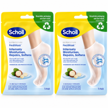 2x Scholl Intensely Moisturizing Pedi Mask Socks Repairs Softens Macadamia Oil