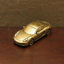 (gold) Brass Porsche Coupe Model Car Creative Sports Car Figurine Office Desk Decor Metal Craft Ornament