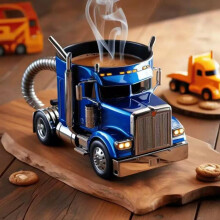(Truck cup-silver) Desktop Car Ornament, Premium Niche Truck Cup, Creative Living Room Decor, Resin Art Craft