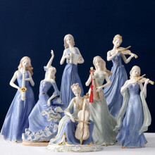 (Violin hw-35) European Ceramic Musical Figurine Western Woman Art Piece Creative Home Decor for Living Room Wine Cabinet Bedroom