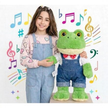 (pink) Singing Frog Plush Toy Cute Cartoon Frog Stuffed Animal Doll for Kids Birthday Gift Soft Comfortable