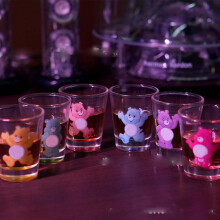 Shot Glasses Set of 6 Cute Heart Bear Colorful Cocktail Glasses Funny Anime Shot Glass Party