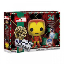 (red) Christmas Advent Calendar 24 Day Countdown Blind Box Iron Man Figure Collectible Set Kids Gift