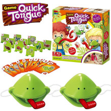 (green) Frog Mouth Mask Toy with Tongue, Chameleon Lizard Card Game, Interactive Party Toy for Kids and Adults, Green