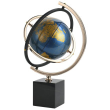 (black) Creative Light Luxury Globe Ornament Modern Home Desktop Decor Office Study Wine Cabinet Decoration Gold