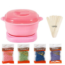 (6PCS) Waxing Beans Warmer Kit Foldable Silicone Non-Stick Pot Wax Heater Machine for Hair Removal European standards