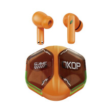 (Orange) 223 Bluetooth Headphones Low Latency Gaming Earbuds Mecha Long Battery Life Wireless in-Ear