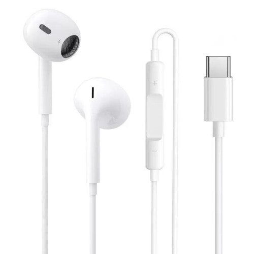(Y49) Wired Earbuds in-Ear 3.5mm Type-C Universal with Mic Noise Isolation for iPhone Android White