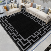 (160 x 230 cm (5 ft. 3 in x 7 ft. 7 in), Nico Black) Extra Large Rugs Non Slip Area Rug Modern Luxury Living Room Bedroom Carpets