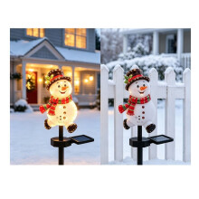 Christmas Santa Solar Garden Stake Lights Snowman Lantern Christmas Garden Stakes for Patio Yard Porch Deck Fence