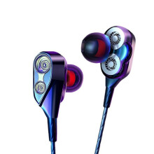(Ivory white) T2 Wired Earbuds Quad-Core Dual Dynamic Copper Ring in-Ear Headphones for Gaming Sports PC Comfortable Long Wear
