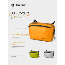 (orange) Hikeman Outdoor Camping Hiking Waist Bag Lightweight 30D Cordura Waterproof Trekking Backpack Attachable Expansion Pouch