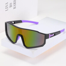 (Purple frame) Large Frame Cycling Glasses Men Outdoor Sports Windproof Sunglasses Women Running Mountaineering Goggles