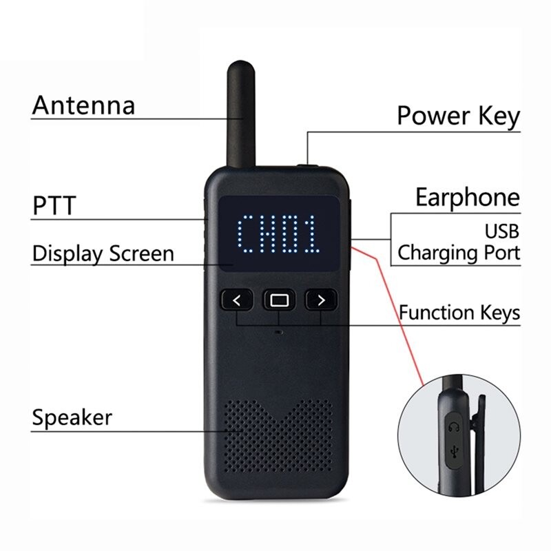2 Pack KSX30-M3 Walkie Talkies, UHF 400-470MHz Long Range Two-Way Radio ...