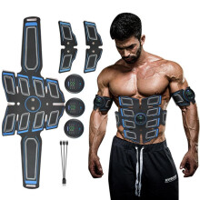 (Blue) EMS Abdominal Trainer Plate Muscle Stimulator Portable Core Workout Equipment for Home Gym