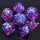 DND Dice Resin Sharp Dice Set Dice Set Games Roll - 7 Piece Set - D4 - D20 - Purple/Blue 1