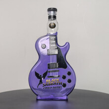(Purple) Purple Heavy Metal Band Electric Guitar Whiskey Decanter Creative Barware Guitar Bottle 250ml Purple