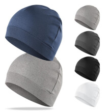 (black, One size fits all) Outdoor Windproof Warm Seamless Knit Beanie Breathable Sweat-Wicking Nylon Sport Skull Cap for Cycling Hiking