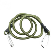 (Army green 90cm) 8mm Bungee Cord with Carabiner Hooks Outdoor Elastic Rope Heavy Duty Luggage Tie Down Camping Tent Clothesline