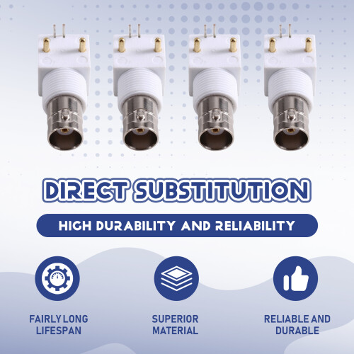 10pcs Conector Coaxial BNC Fêmea de Montagem em Placa com Ângulo Direito para Componentes Eletrônicos 1