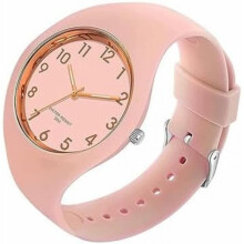 (Rose) Women's Sport Watch Large Dial Waterproof Silicone Band Casual Fashion Quartz Analog Wristwatch for Ladies Girls