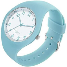 (Blau) Women's Sport Watch Large Dial Waterproof Silicone Band Casual Fashion Quartz Analog Wristwatch for Ladies Girls