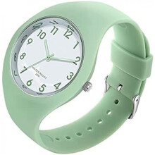 (Grün) Women's Sport Watch Large Dial Waterproof Silicone Band Casual Fashion Quartz Analog Wristwatch for Ladies Girls