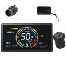H8C E-Bike NFC LCD Display Meter 24V/36V/48V/60V UART Speedometer Electric Scooter NFC LCD Color Animated Meter 6PIN