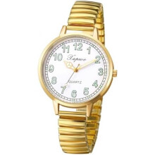 (Typ2-gold) Avaner Women's Stretch Band Watch Elastic Clear Easy Read Large Numbers Waterproof Analog Quartz Ladies Wristwatch