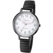 (Typ2-schwarz) Avaner Women's Stretch Band Watch Elastic Clear Easy Read Large Numbers Waterproof Analog Quartz Ladies Wristwatch