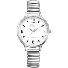 (Typ3-silber) Avaner Women's Stretch Band Watch Elastic Clear Easy Read Large Numbers Waterproof Analog Quartz Ladies Wristwatch