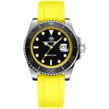 (Schwarz Gelb) ADDIESDIVE Men's Analog Quartz Diver Watch BGW9 Luminous 200M Waterproof Rubber Strap