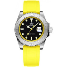 (Silber Gelb) ADDIESDIVE Men's Analog Quartz Diver Watch BGW9 Luminous 200M Waterproof Rubber Strap