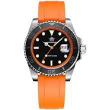 (Black Orange) ADDIESDIVE Men's Analog Quartz Diver Watch BGW9 Luminous 200M Waterproof Rubber Strap