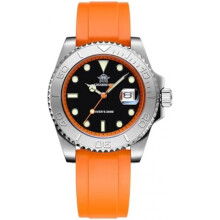 (Silber Orange) ADDIESDIVE Men's Analog Quartz Diver Watch BGW9 Luminous 200M Waterproof Rubber Strap