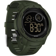 (Grün) findtime Men's Digital Military Sport Watch 50M Waterproof LED Stopwatch 12/24H Tactical Outdoor Wristwatch