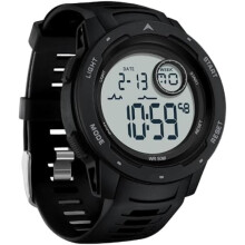 (Schwarzweiß) findtime Men's Digital Military Sport Watch 50M Waterproof LED Stopwatch 12/24H Tactical Outdoor Wristwatch