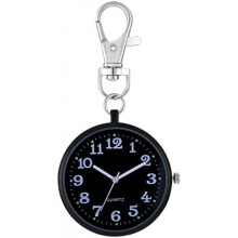 (Typ1-schwarz) Avaner Pocket Watch Large Dial Backpack Keychain Clip Watch for Women Men Boys Girls