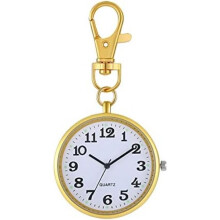 (Typ1-gold) Avaner Pocket Watch Large Dial Backpack Keychain Clip Watch for Women Men Boys Girls