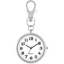 (Typ1-silber) Avaner Pocket Watch Large Dial Backpack Keychain Clip Watch for Women Men Boys Girls