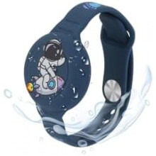 (Astronauten Blau) MIRPARVA Kids AirTag Wristband - Waterproof Silicone Hidden Case, Anti-Lost GPS Bracelet for Toddlers & Adults, Donut Purple