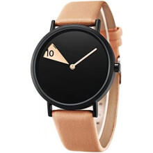 (Roségold) SHENGKE Minimalist Women Watch Ultra Thin Leather Band Creative Waterproof Quartz Wristwatch