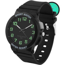 (Schwarz) DTKID Kids Analog Watch Boys Girls with Light Easy-to-Read Dial 50M Waterproof for Ages 5-18