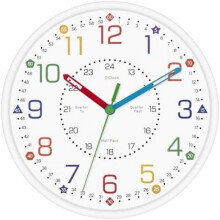 (Mehrfarbig - 8 in) Foxtop Kids Wall Clock Silent No Tick Modern Colorful 30cm for Boys Girls Bedroom Kitchen Classroom
