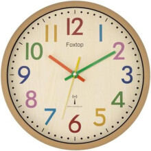 (Grün - 12 in) Foxtop Kids Wall Clock Silent No Tick Modern Colorful 30cm for Boys Girls Bedroom Kitchen Classroom