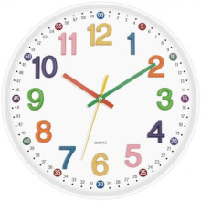 (Pure White) Foxtop Kids Wall Clock Silent No Tick Modern Colorful 30cm for Boys Girls Bedroom Kitchen Classroom